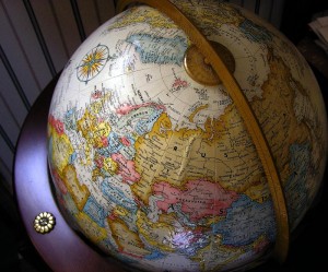 Photo of a world globe